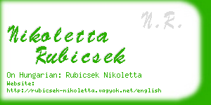 nikoletta rubicsek business card